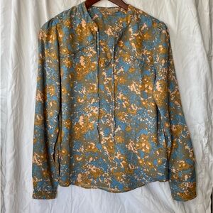 Prana Long Sleeved String Neck Tie Top